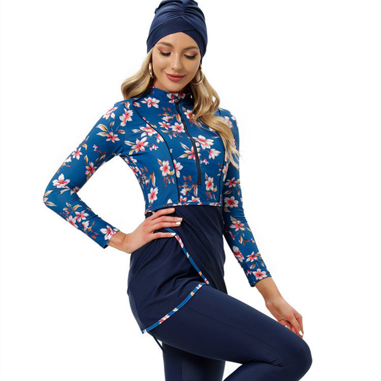 Muslim Swimsuit Long-sleeved Trousers Three-piece Suit