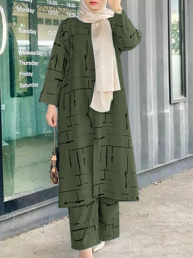 kenda Army Green Fashion Casual Suit Set