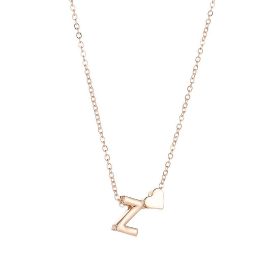 Fashion Tiny Heart Dainty Initial Necklace Letter Name Choker