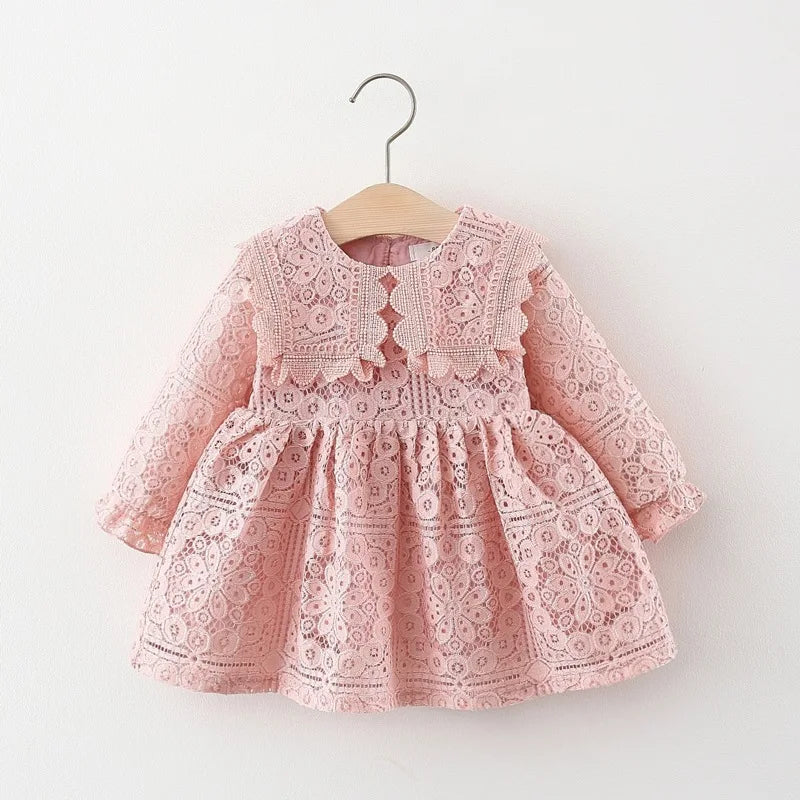 Baby-Mädchen-Kleidung Mesh-Nähte Kleid für Kleinkind