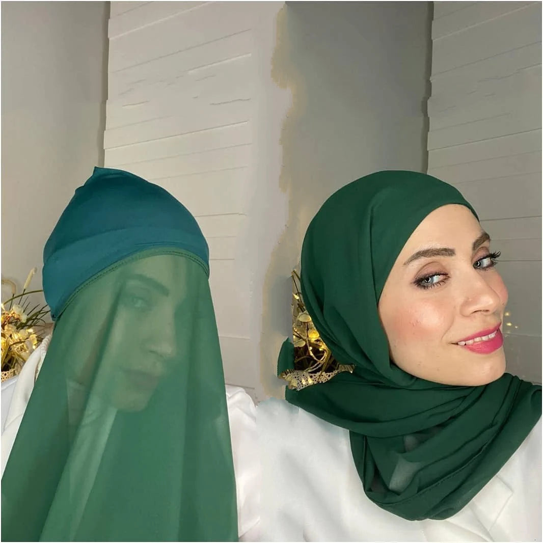 Amazing Chiffon Hijab With Under scarf Cap