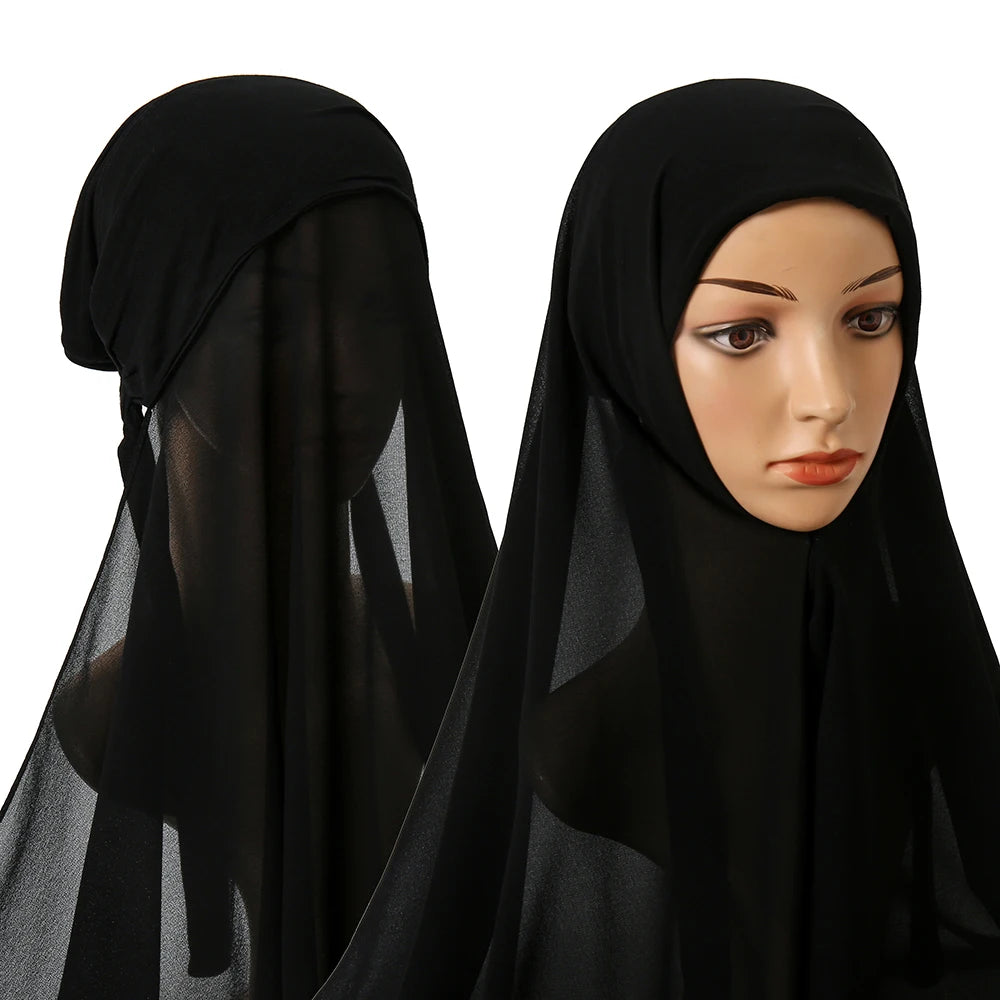 Erstaunlicher Chiffon-Hijab mit Untertuchmütze