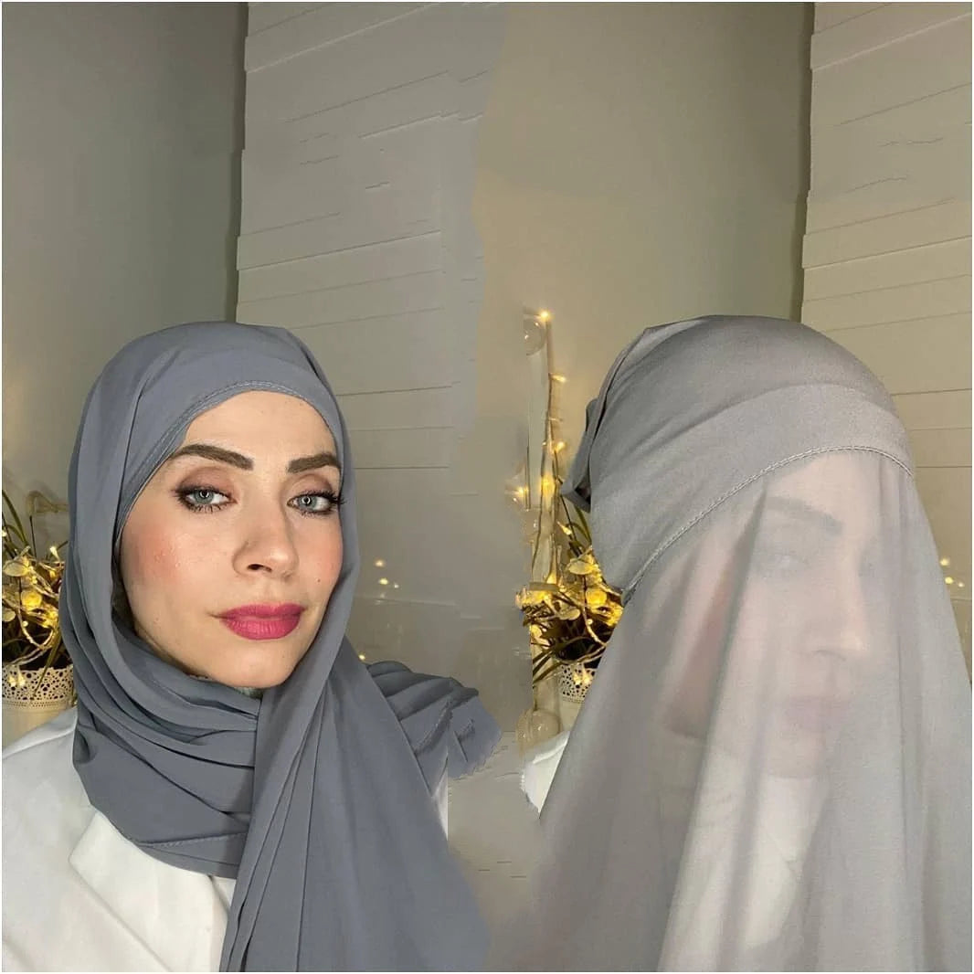 Amazing Chiffon Hijab With Under scarf Cap