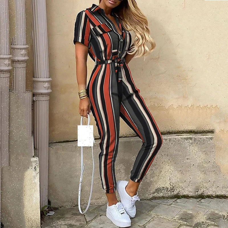 Kadi Women Jumpsuits Striped Printed