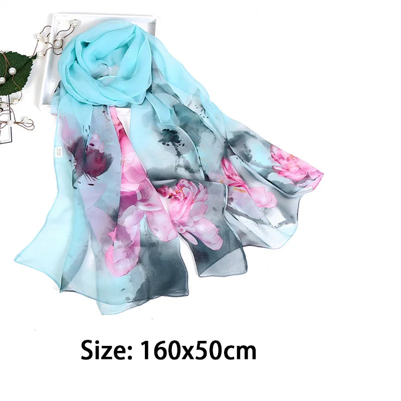 Multiple Color Gradient Color Flower Chiffon Shawl Hijjab