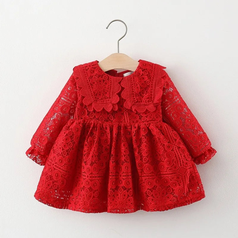 Baby-Mädchen-Kleidung Mesh-Nähte Kleid für Kleinkind