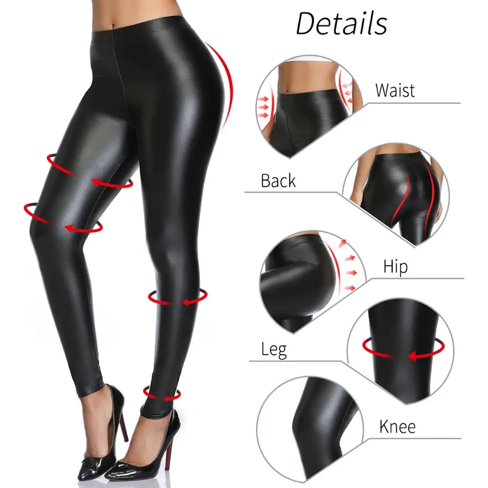 Leather Legging Sexy Thin Black Pants Warm Waterproof Skinny Push Up