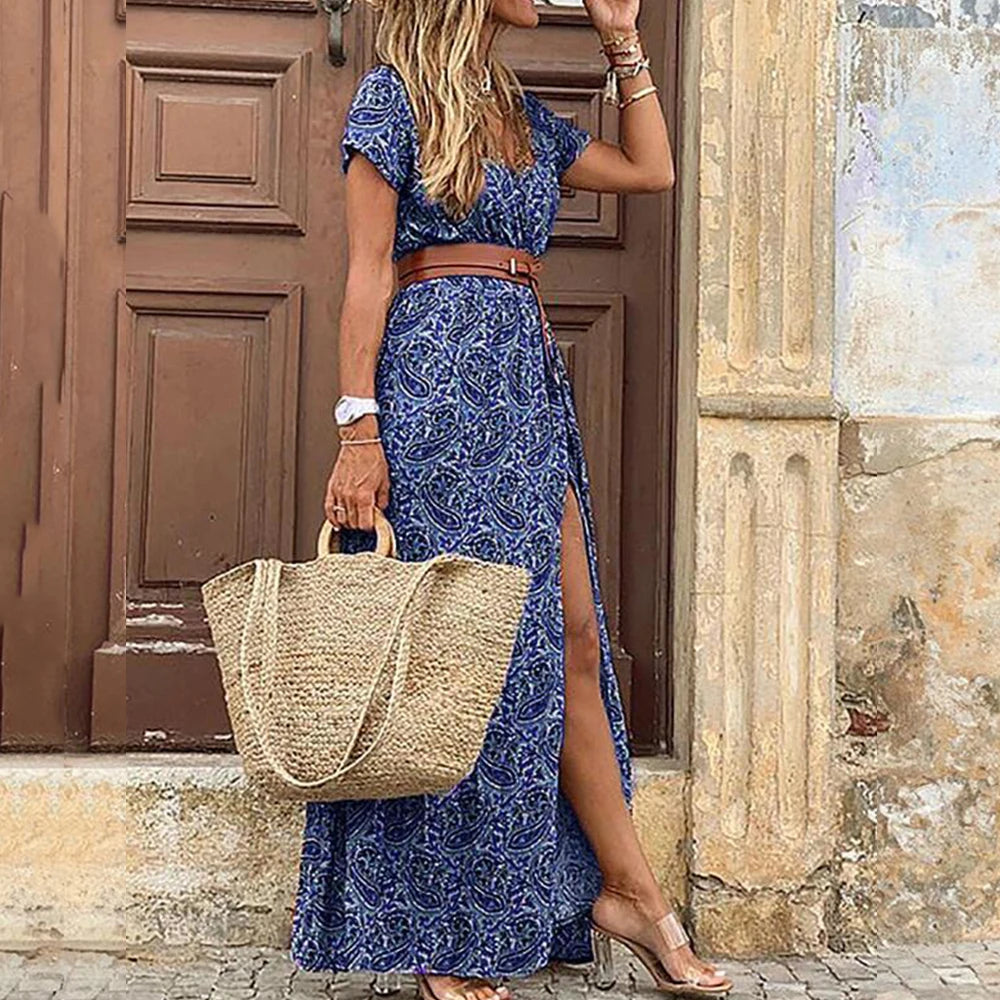 Long Floral Skirt Elegant Maxi Dress