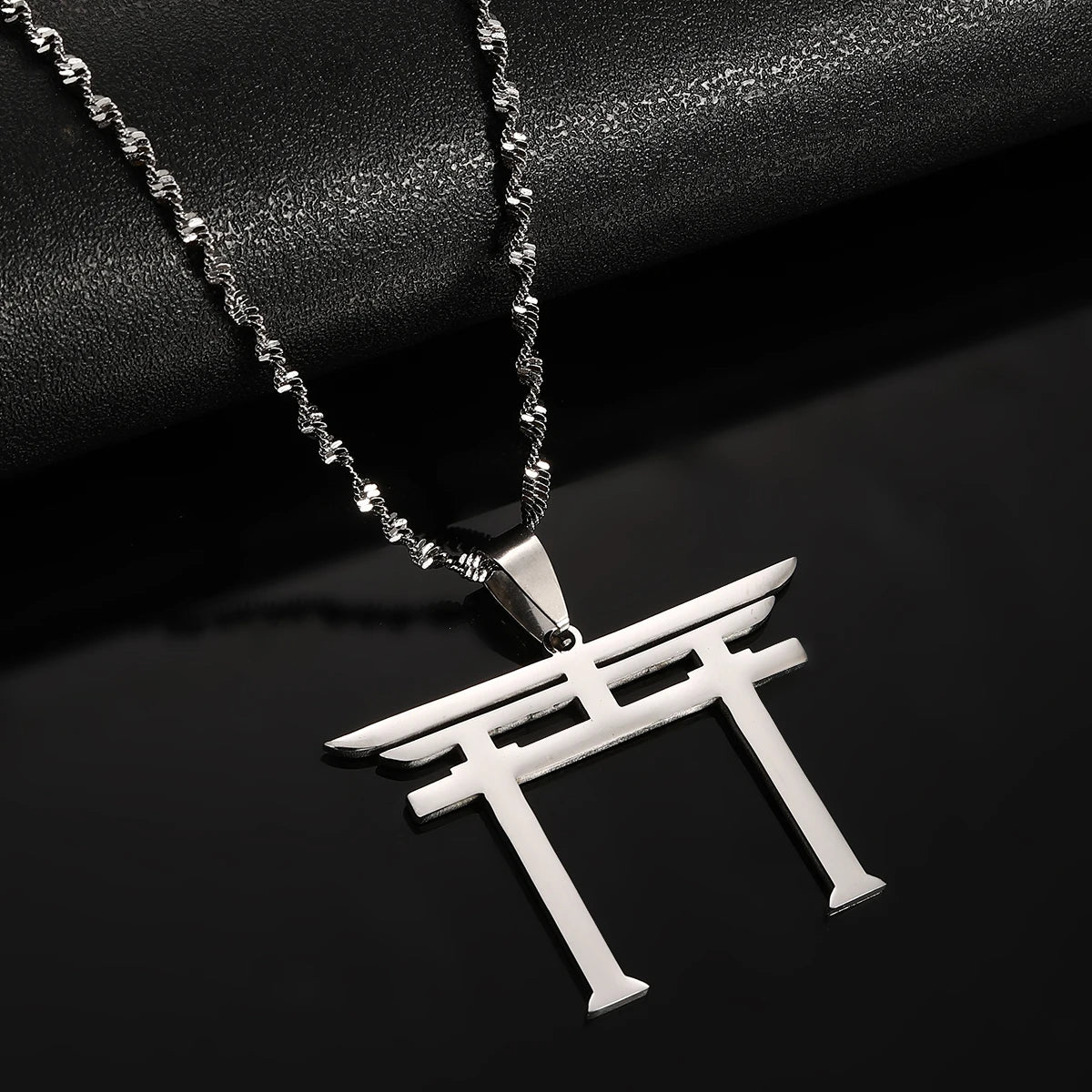 Stainless Steel Japanese Shinto Symbol Men Women Japan Jewelry