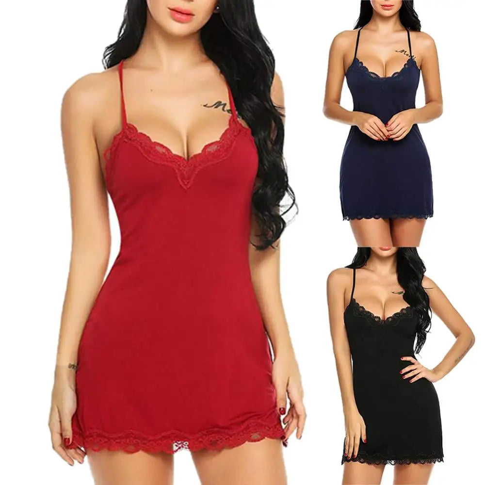 Sexy Low Cut Sleepwear Dress