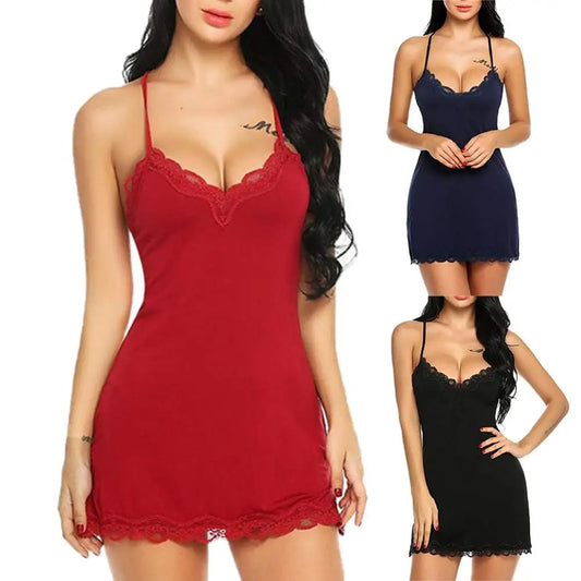 Sexy Low Cut Sleepwear Dress