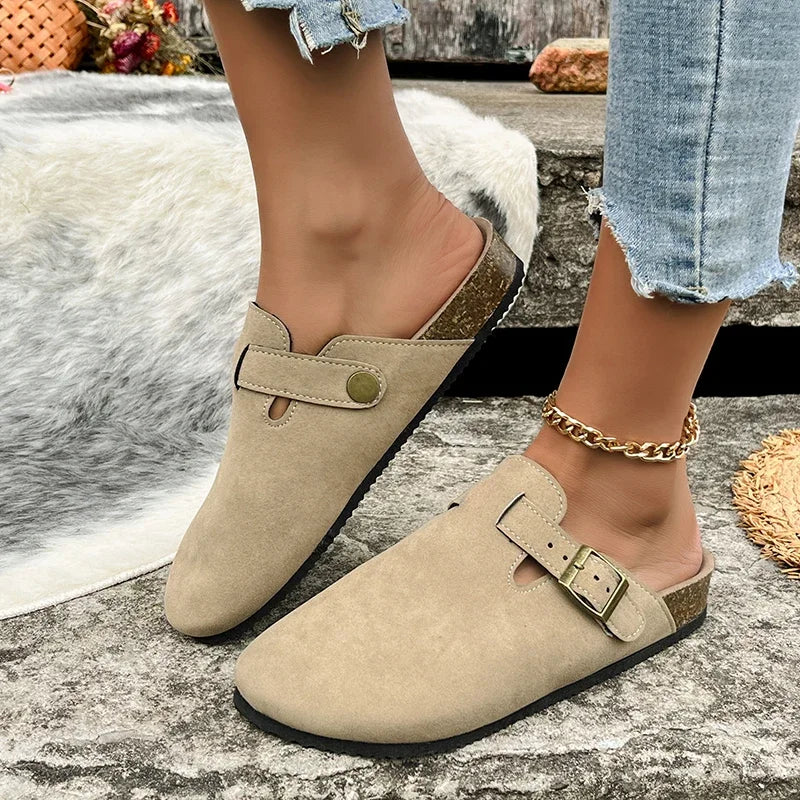 Autumn Women's Flat Cork Clogs Shoes Fashion