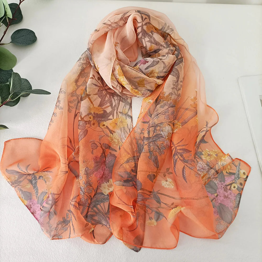 Green Grass Women Elegant Chiffon Scarf Hijjab