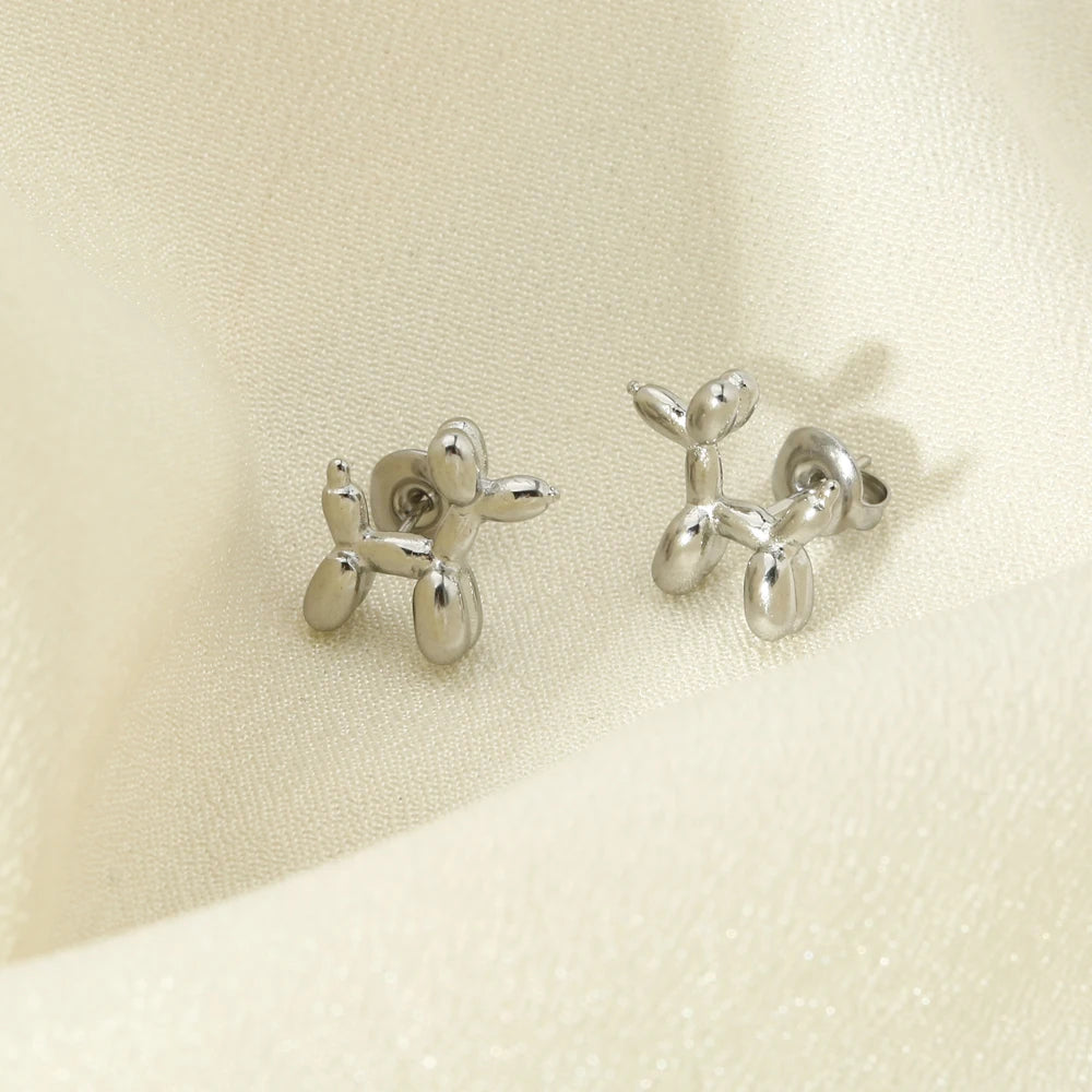 Delicate Cute Pet Dog Simple Stud 18K Plated Gold Earrings