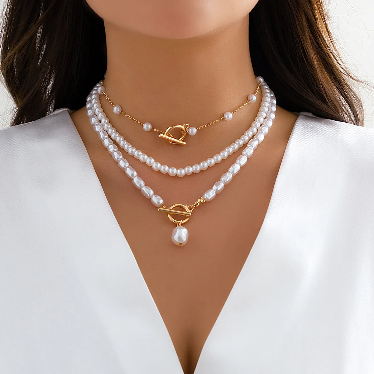 Ingemark Multilayer Imitation Pearl Necklace