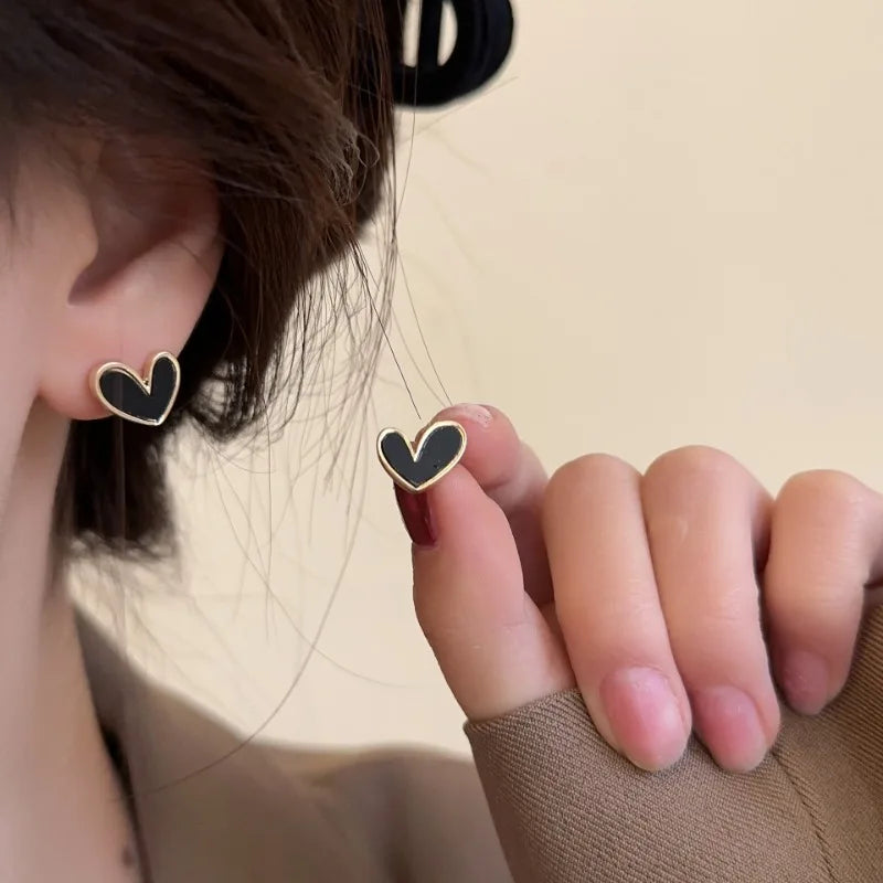 Cute Heart Stud Earrings for Women