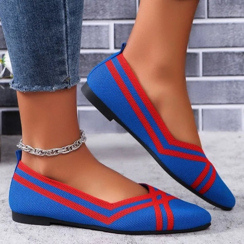 Casual Shoes Slip-on Pump Knit Single Flat Shoes Breathable