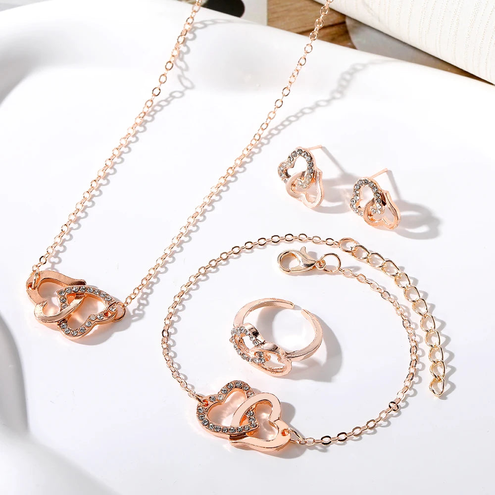 Fashion Crystal  4PC Jewelry Set