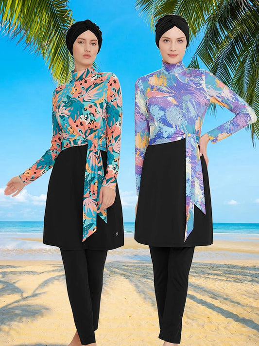 3PCS Burkinis Printed Swimsuit