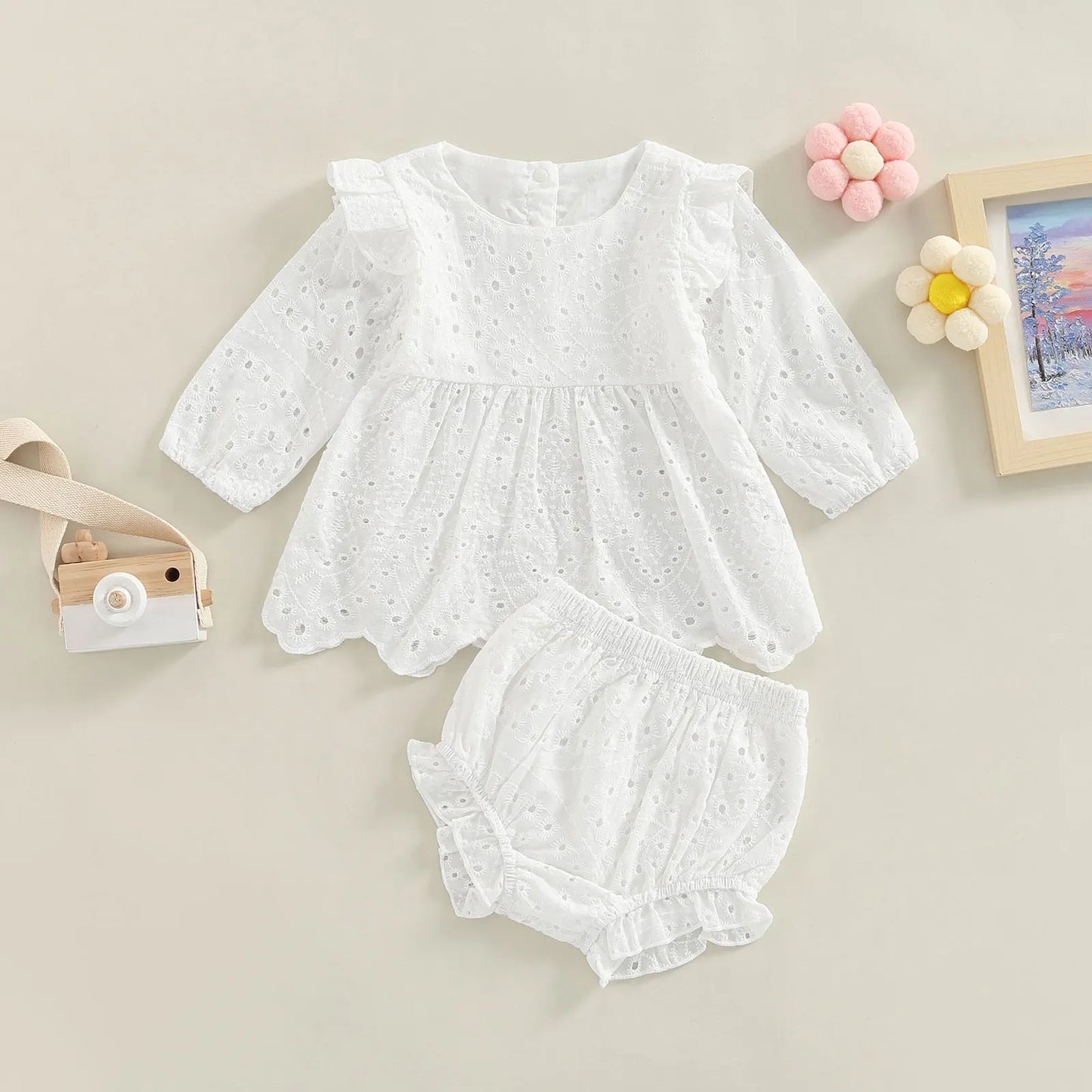 0-24M Kleinkind Baby Mädchen Kleidung Set Einfarbig