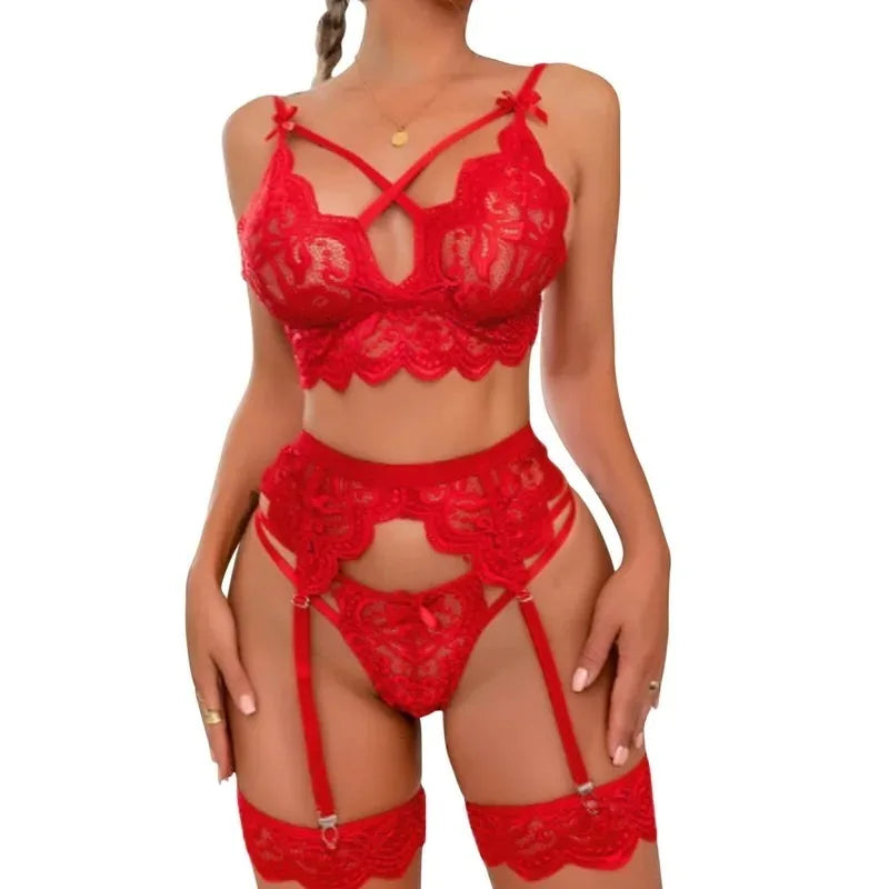 Lace Transparent Lingerie For Women Bra Set