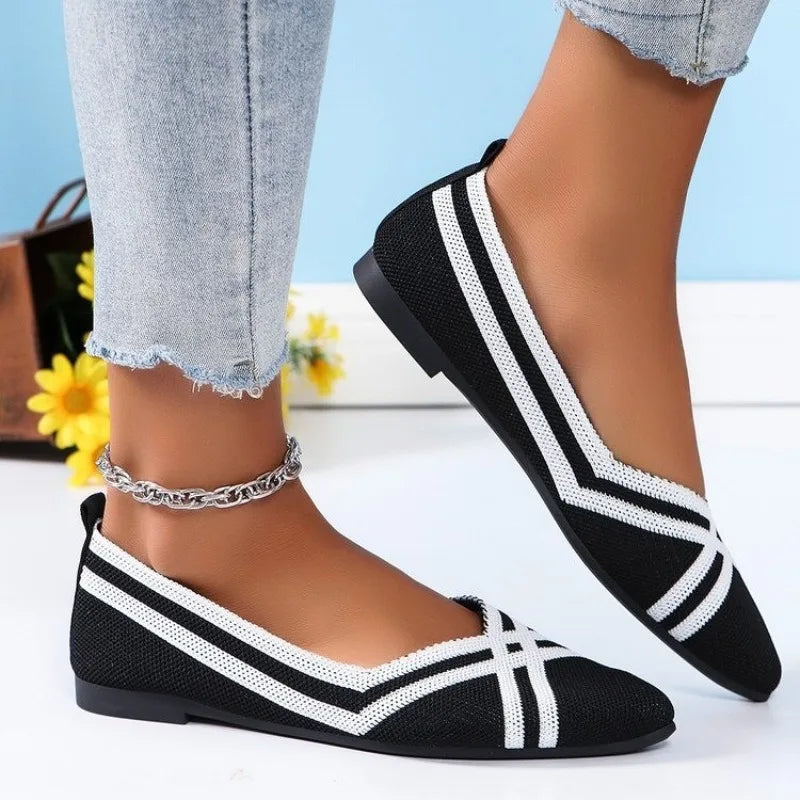 Casual Shoes Slip-on Pump Knit Single Flat Shoes Breathable