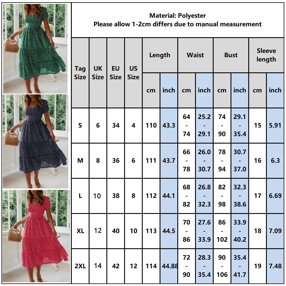 Summer Vacation Casual Short Sleeve Slim Fit Long Dress 2024