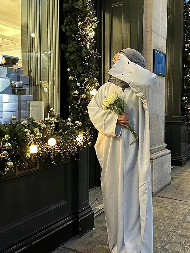 Cárdigan Abaya abierto de una pieza de lino Rahma