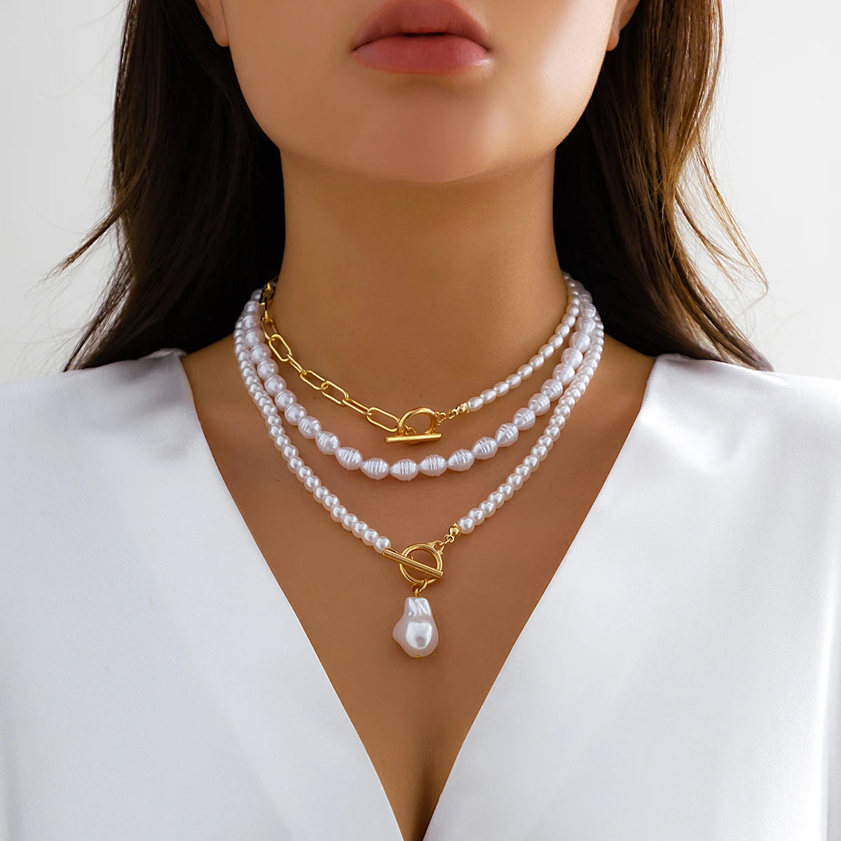 Ingemark Multilayer Imitation Pearl Necklace