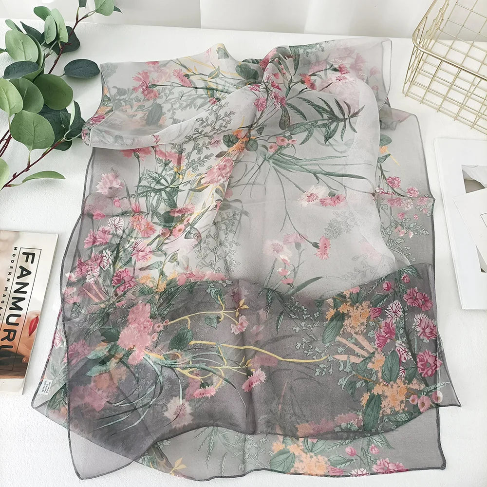 Green Grass Women Elegant Chiffon Scarf Hijjab