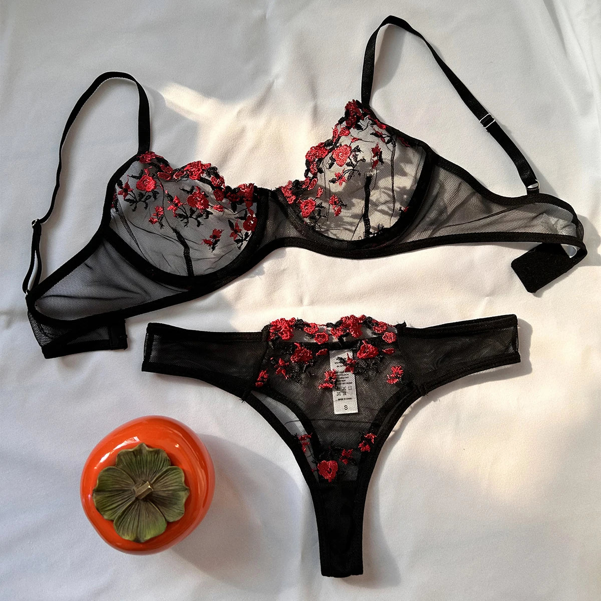 Sexy Dessous Ausgefallene Spitze Erotik Set 2-teilig Transparent