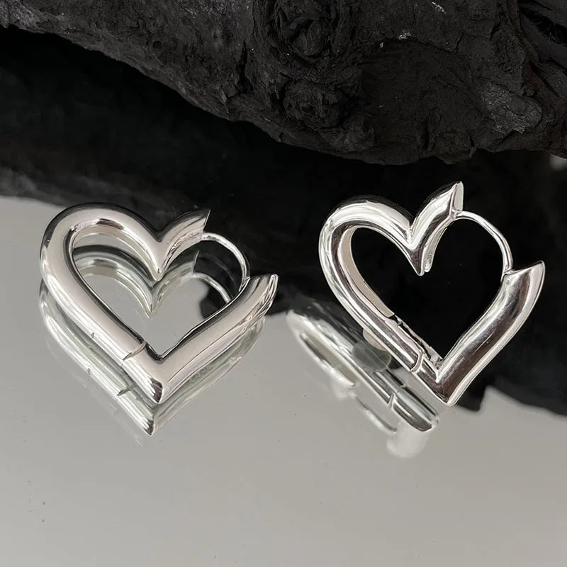 Sterling Silver Vintage Heart Jewelry Earrings