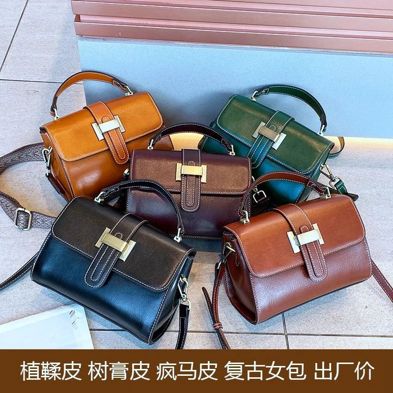 Tanned Genuine Leather Shoulder Bag