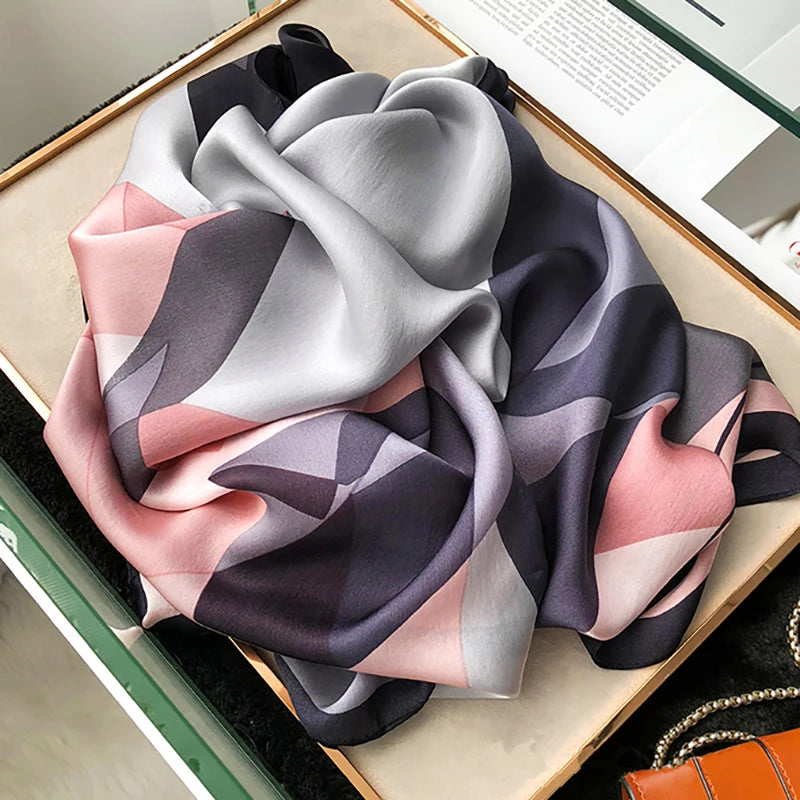 Spring Silk Smooth Scarf Luxury Design Hijjab