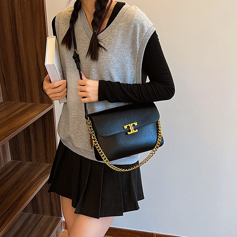 Leather Shoulder Fashion Small Square Bag