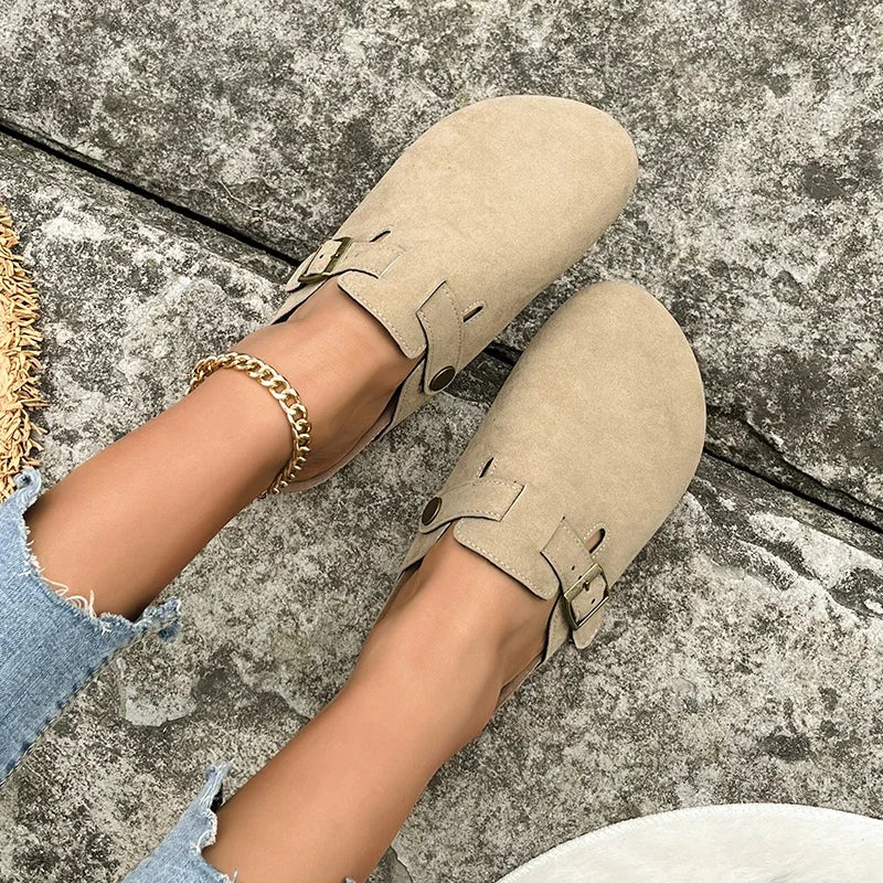 Autumn Women's Flat Cork Clogs Shoes Fashion