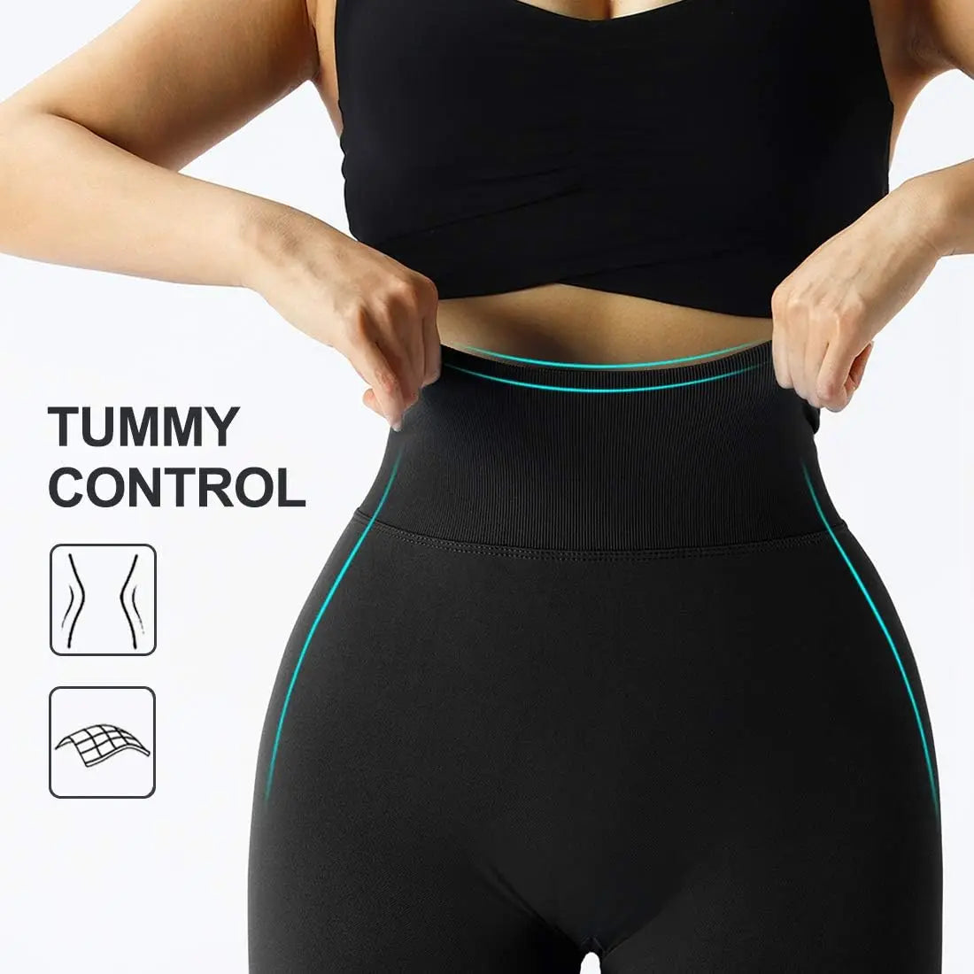 Legging de cintura alta de fitness de punto sin costuras