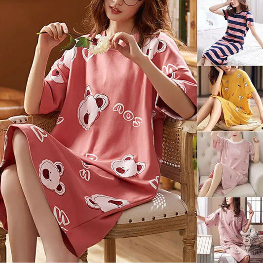 Nightshirt Cartoon Sleepwear Dress