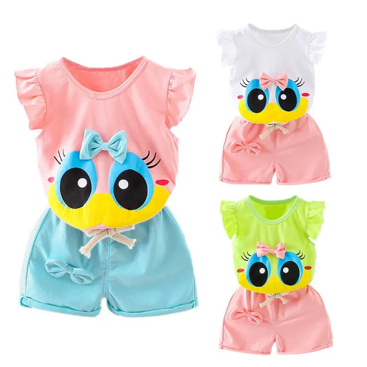 Summer Cotton Baby Sets Leisure Sports Cartoon