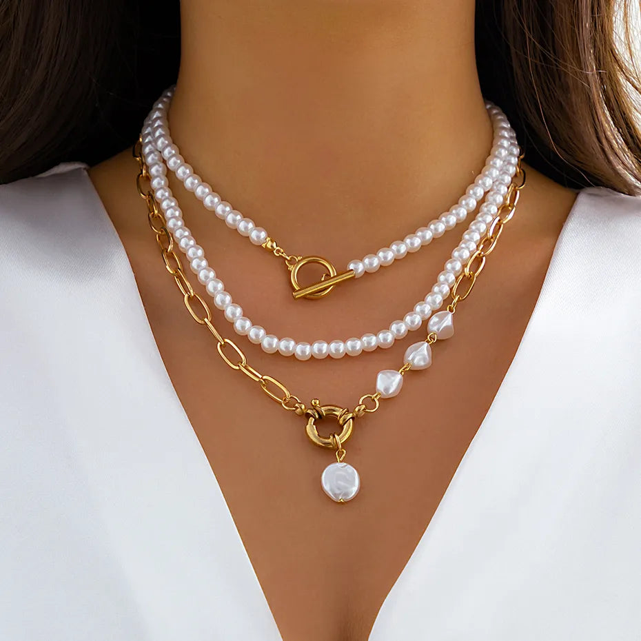 Ingemark Multilayer Imitation Pearl Necklace