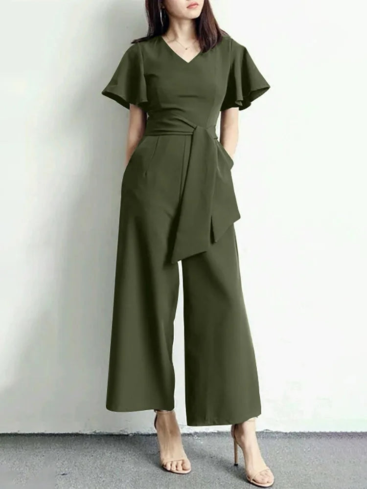 Kamilia 2024 Mode Damen Jumpsuits mit weitem Bein