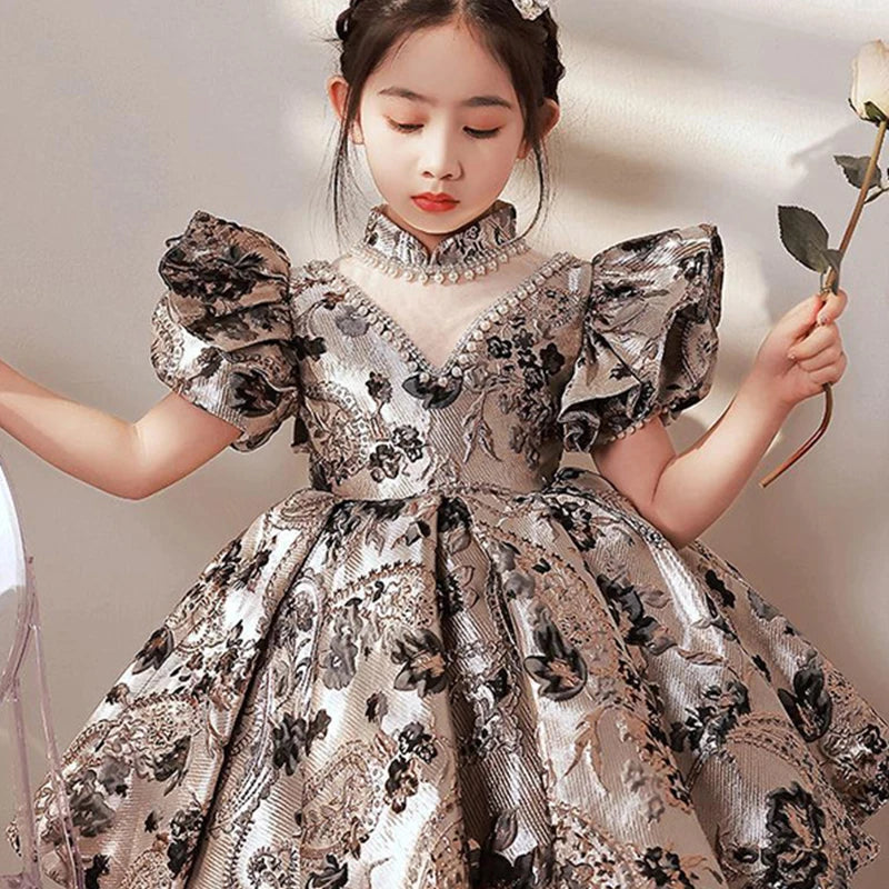 High-End Flower Girl Kids Turkish Ball Gowns girls Party Dress