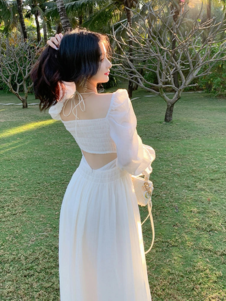 Tama Spring Summer New Women Elegant Backless dress