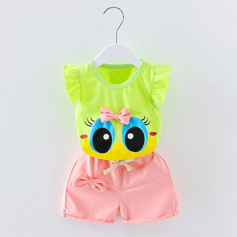 Summer Cotton Baby Sets Leisure Sports Cartoon