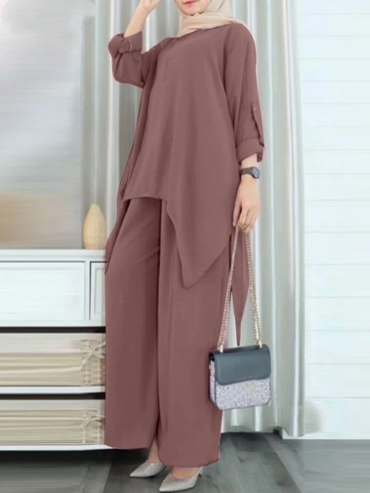 Salwa 2PCS Long Sleeve Sets Oversized