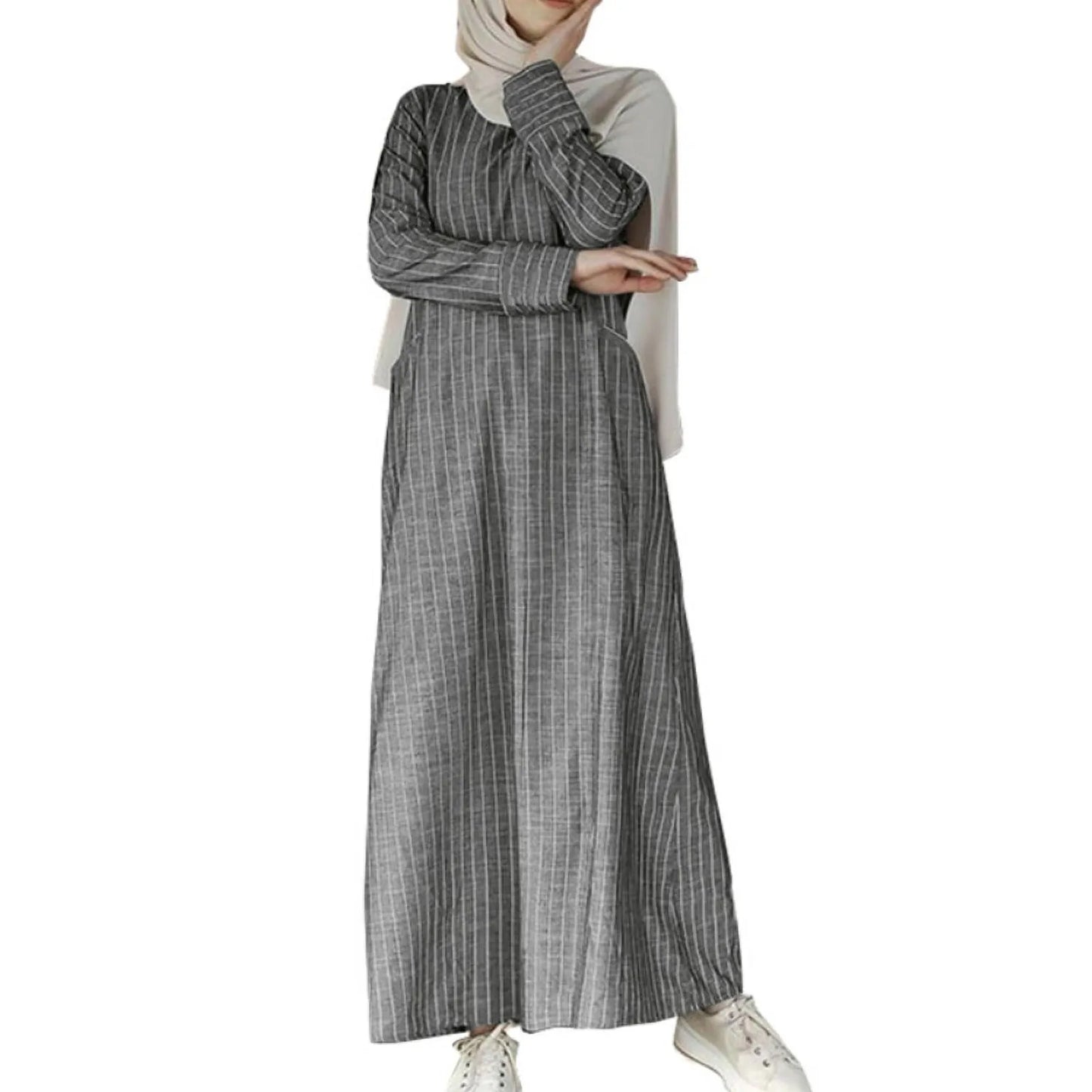 Habeeba Damen Langärmliges Freizeitkleid