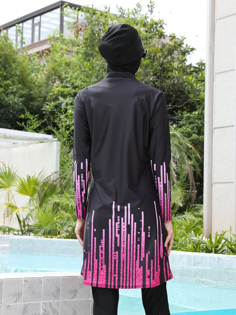 4PCS Modest Burkini Full Cover Swimsuit