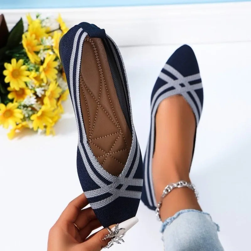 Casual Shoes Slip-on Pump Knit Single Flat Shoes Breathable