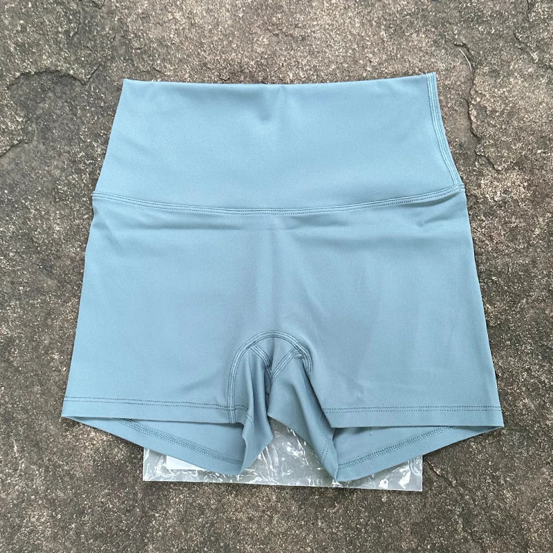 Pantalones cortos deportivos ajustados de cintura alta para mujer