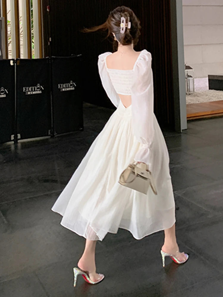 Tama Spring Summer New Women Elegant Backless dress